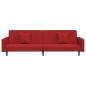 vidaXL Sofá cama de 2 plazas con dos almohadas terciopelo rojo tinto vidaXL Sofá cama de 2 plazas con dos almohadas terciopelo rojo tinto