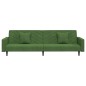 vidaXL Sofá cama de 2 plazas con dos almohadas terciopelo verde oscuro vidaXL Sofá cama de 2 plazas con dos almohadas terciopelo verde oscuro