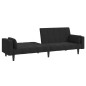 vidaXL Sofá cama de 2 plazas con dos almohadas terciopelo negro
