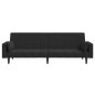 vidaXL Sofá cama de 2 plazas con dos almohadas terciopelo negro