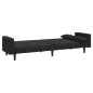 vidaXL Sofá cama de 2 plazas con dos almohadas terciopelo negro