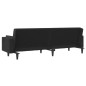 vidaXL Sofá cama de 2 plazas con dos almohadas terciopelo negro