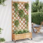 vidaXL Jardinera con enrejado y ruedas madera maciza de abeto marrón vidaXL Jardinera con enrejado y ruedas madera maciza de abeto marrón