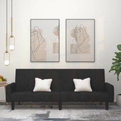 vidaXL Sofá cama de 2 plazas terciopelo negro