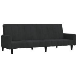 vidaXL Sofá cama de 2 plazas terciopelo negro