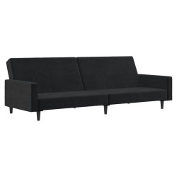 vidaXL Sofá cama de 2 plazas terciopelo negro