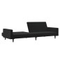 vidaXL Sofá cama de 2 plazas terciopelo negro vidaXL Sofá cama de 2 plazas terciopelo negro