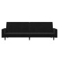 vidaXL Sofá cama de 2 plazas terciopelo negro vidaXL Sofá cama de 2 plazas terciopelo negro