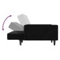 vidaXL Sofá cama de 2 plazas terciopelo negro vidaXL Sofá cama de 2 plazas terciopelo negro