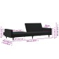 vidaXL Sofá cama de 2 plazas terciopelo negro vidaXL Sofá cama de 2 plazas terciopelo negro