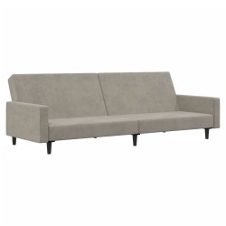 vidaXL Sofá cama de 2 plazas terciopelo gris claro