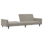 vidaXL Sofá cama de 2 plazas terciopelo gris claro vidaXL Sofá cama de 2 plazas terciopelo gris claro