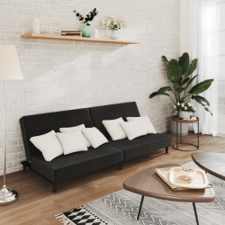 vidaXL Sofá cama de 2 plazas terciopelo negro