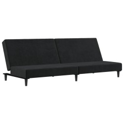 vidaXL Sofá cama de 2 plazas terciopelo negro