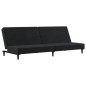 vidaXL Sofá cama de 2 plazas terciopelo negro vidaXL Sofá cama de 2 plazas terciopelo negro