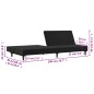 vidaXL Sofá cama de 2 plazas terciopelo negro vidaXL Sofá cama de 2 plazas terciopelo negro