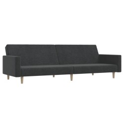 vidaXL Sofá cama de 2 plazas tela gris oscuro