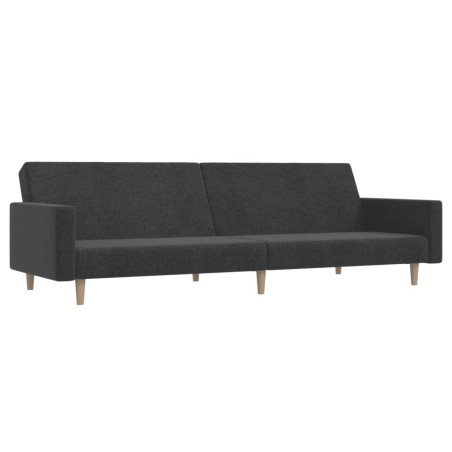 vidaXL Sofá cama de 2 plazas tela gris oscuro