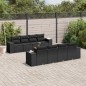 vidaXL Set de sofás de jardín 8 piezas y cojines ratán sintético negro vidaXL Set de sofás de jardín 8 piezas y cojines ratán sintético negro