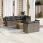 vidaXL Set de sofás de jardín 8 pzas y cojines ratán sintético gris vidaXL Set de sofás de jardín 8 pzas y cojines ratán sintético gris