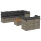 vidaXL Set de sofás de jardín 8 pzas y cojines ratán sintético gris vidaXL Set de sofás de jardín 8 pzas y cojines ratán sintético gris