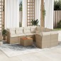 vidaXL Set de sofás de jardín 9 pzas con cojines ratán sintético beige vidaXL Set de sofás de jardín 9 pzas con cojines ratán sintético beige