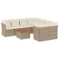 vidaXL Set de sofás de jardín 9 pzas con cojines ratán sintético beige vidaXL Set de sofás de jardín 9 pzas con cojines ratán sintético beige