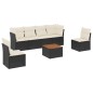 vidaXL Set de comedor de jardín 7 pzas y cojines ratán sintético negro vidaXL Set de comedor de jardín 7 pzas y cojines ratán sintético negro