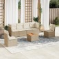vidaXL Set sofás de jardín 7 piezas y cojines ratán sintético beige vidaXL Set sofás de jardín 7 piezas y cojines ratán sintético beige