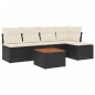 vidaXL Set de sofás de jardín 6 piezas y cojines ratán sintético negro vidaXL Set de sofás de jardín 6 piezas y cojines ratán sintético negro