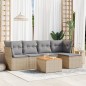 vidaXL Juego de sofás jardín con cojines 6 pzas ratán sintético beige vidaXL Juego de sofás jardín con cojines 6 pzas ratán sintético beige