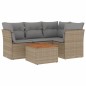 vidaXL Juego de sofás jardín con cojines 5 pzas ratán sintético beige vidaXL Juego de sofás jardín con cojines 5 pzas ratán sintético beige
