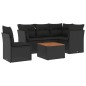 vidaXL Set de sofás de jardín 6 piezas y cojines ratán sintético negro vidaXL Set de sofás de jardín 6 piezas y cojines ratán sintético negro