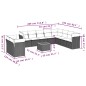 vidaXL Set de sofás de jardín 11 pzas y cojines ratán sintético negro