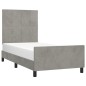 vidaXL Estructura de cama con cabecero terciopelo gris claro 100x200cm vidaXL Estructura de cama con cabecero terciopelo gris claro 100x200cm