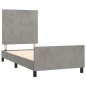 vidaXL Estructura de cama con cabecero terciopelo gris claro 100x200cm vidaXL Estructura de cama con cabecero terciopelo gris claro 100x200cm