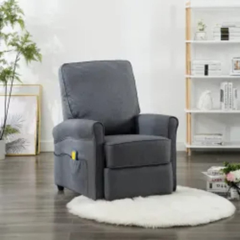 vidaXL Sillón de masaje de tela gris oscuro vidaXL Sillón de masaje de tela gris oscuro