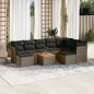 vidaXL Set de sofás de jardín 10 pzas con cojines ratán sintético gris vidaXL Set de sofás de jardín 10 pzas con cojines ratán sintético gris