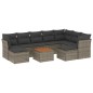 vidaXL Set de sofás de jardín 10 pzas con cojines ratán sintético gris vidaXL Set de sofás de jardín 10 pzas con cojines ratán sintético gris