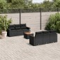 vidaXL Set de comedor de jardín 7 pzas y cojines ratán sintético negro vidaXL Set de comedor de jardín 7 pzas y cojines ratán sintético negro