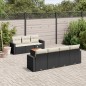 vidaXL Set de sofás de jardín 8 piezas y cojines ratán sintético negro vidaXL Set de sofás de jardín 8 piezas y cojines ratán sintético negro