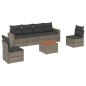 vidaXL Set de sofás de jardín 7 piezas con cojines ratán PE gris vidaXL Set de sofás de jardín 7 piezas con cojines ratán PE gris