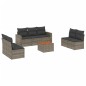 vidaXL Set de sofás de jardín 8 pzas y cojines ratán sintético gris vidaXL Set de sofás de jardín 8 pzas y cojines ratán sintético gris