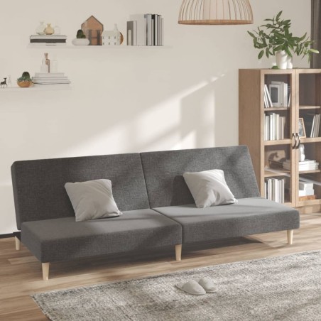 vidaXL Sofá cama de 2 plazas tela gris claro