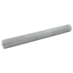 vidaXL Malla de alambre de acero galvanizado plateada 10x1,5 m