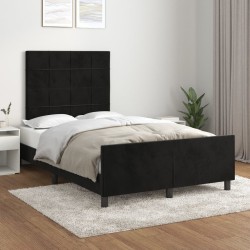vidaXL Estructura de cama con cabecero de terciopelo negro 120x200 cm