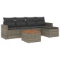 vidaXL Set de muebles de jardín 6 pzas y cojines ratán sintético gris vidaXL Set de muebles de jardín 6 pzas y cojines ratán sintético gris