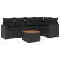 vidaXL Set de sofás de jardín 6 piezas y cojines ratán sintético negro vidaXL Set de sofás de jardín 6 piezas y cojines ratán sintético negro