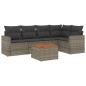 vidaXL Set de muebles de jardín 6 pzas y cojines ratán sintético gris