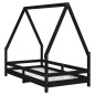 vidaXL Estructura de cama para niños madera de pino negro 80x160 cm vidaXL Estructura de cama para niños madera de pino negro 80x160 cm